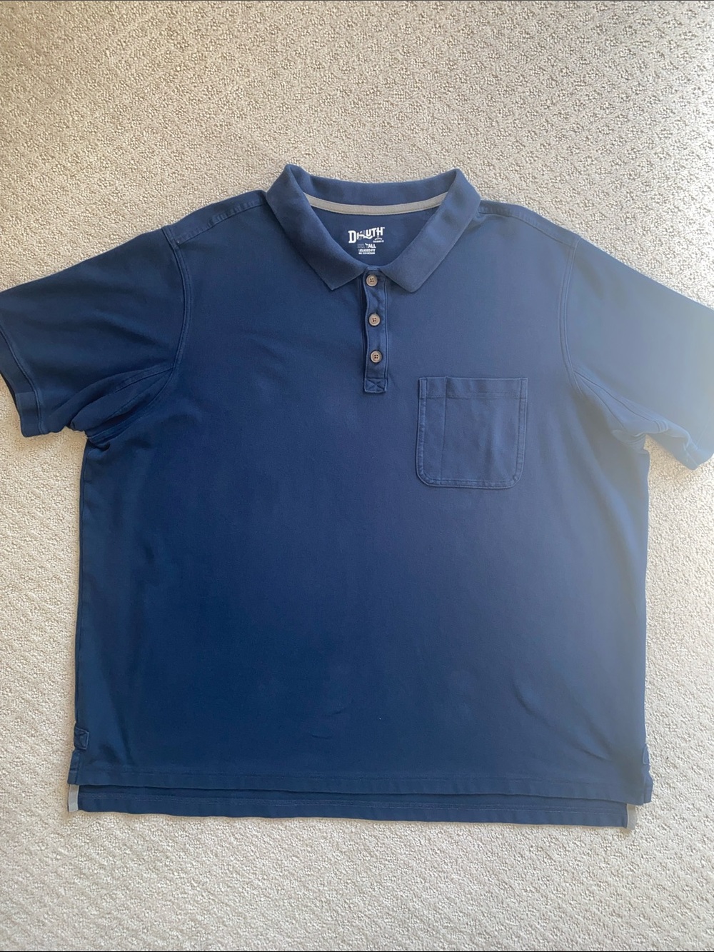 Duluth Trading Co Navy Short-Sleeve Polo with Chest Pocket